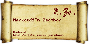 Markotán Zsombor névjegykártya